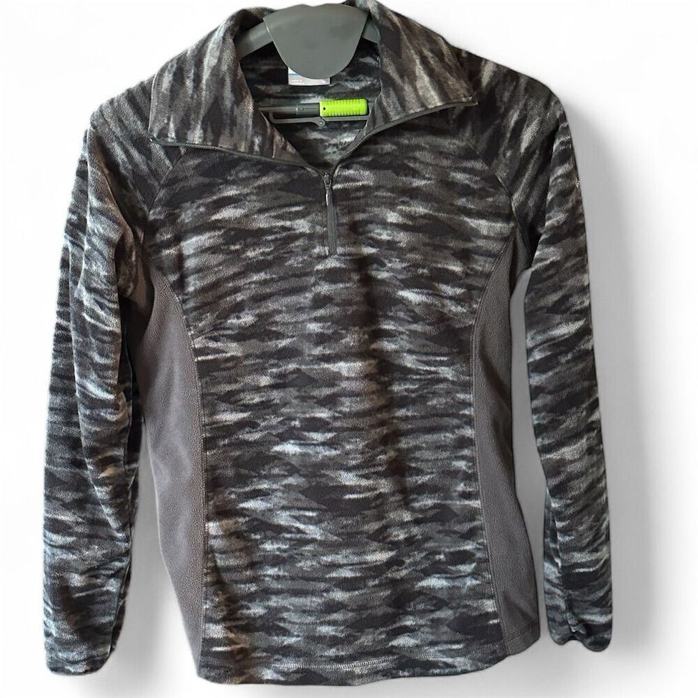 Columbia Women's Gray Camo Half Zip Pullover Size M Long Sleeve - Picture 2 of 7